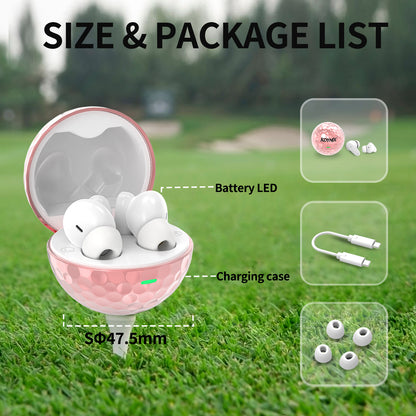KDYNIX Golf Ball Wireless Earbuds Bluetooth 5.4 Noise Canceling Christmas Gift Stocking Stuffer Gym Sports