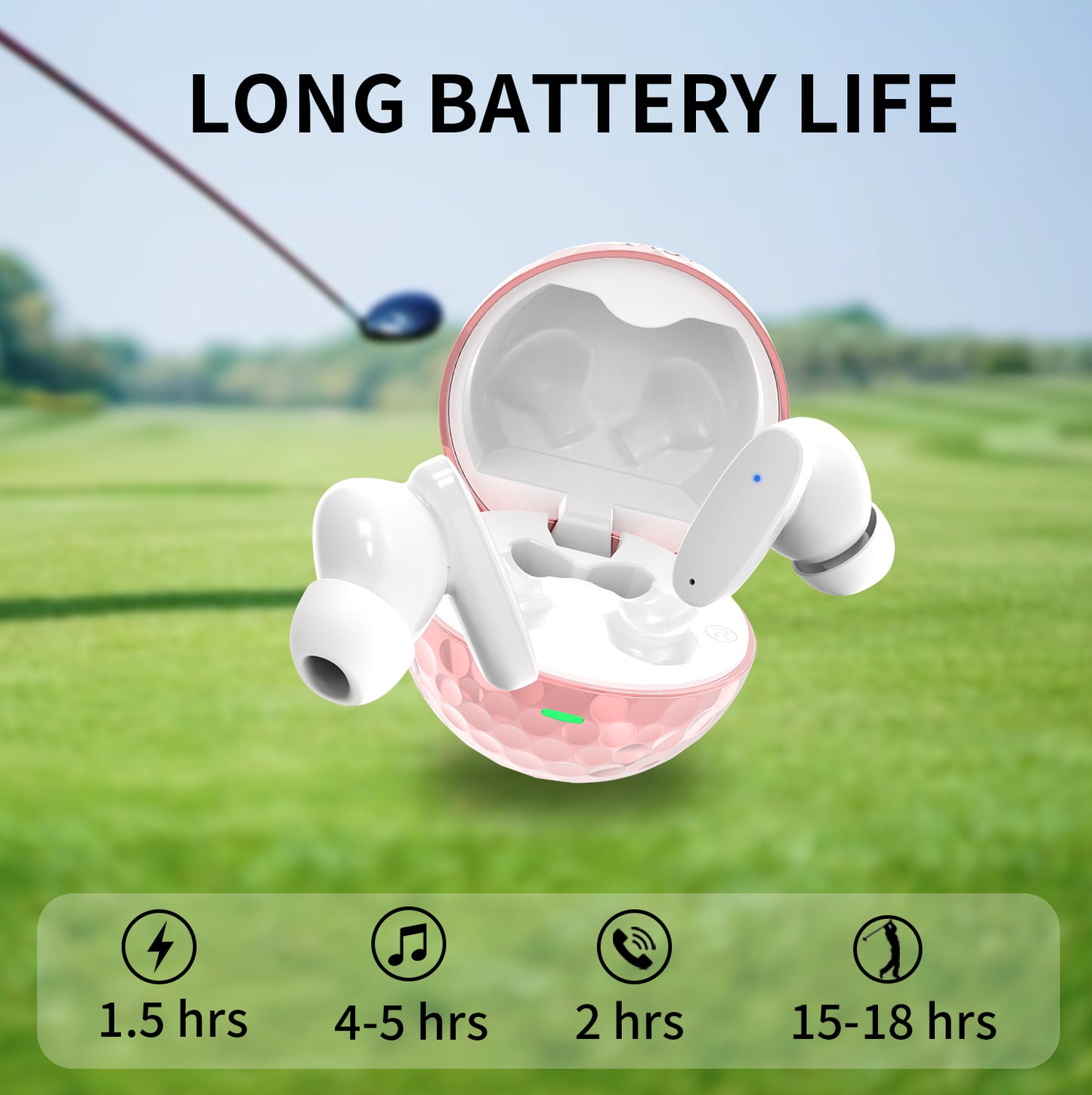 KDYNIX Golf Ball Wireless Earbuds Bluetooth 5.4 Noise Canceling Christmas Gift Stocking Stuffer Gym Sports